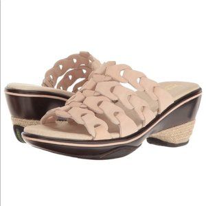JAMBU Romance Espadrille Sport Wedge Cream Leather